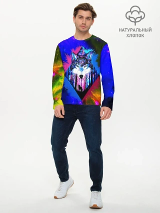 Мужской лонгслив базовый / Cosmo Wolf