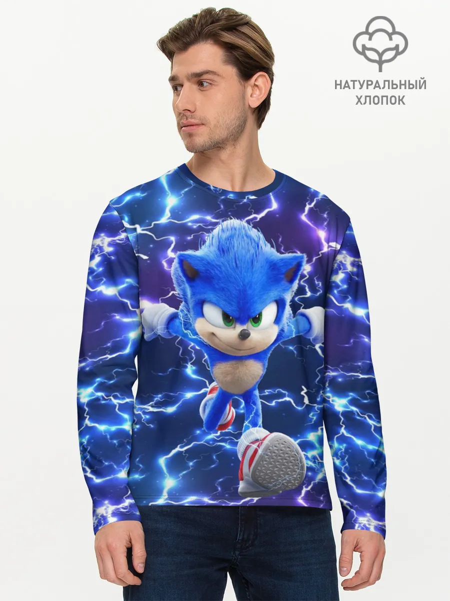 Мужской лонгслив базовый / Sonic | Соник