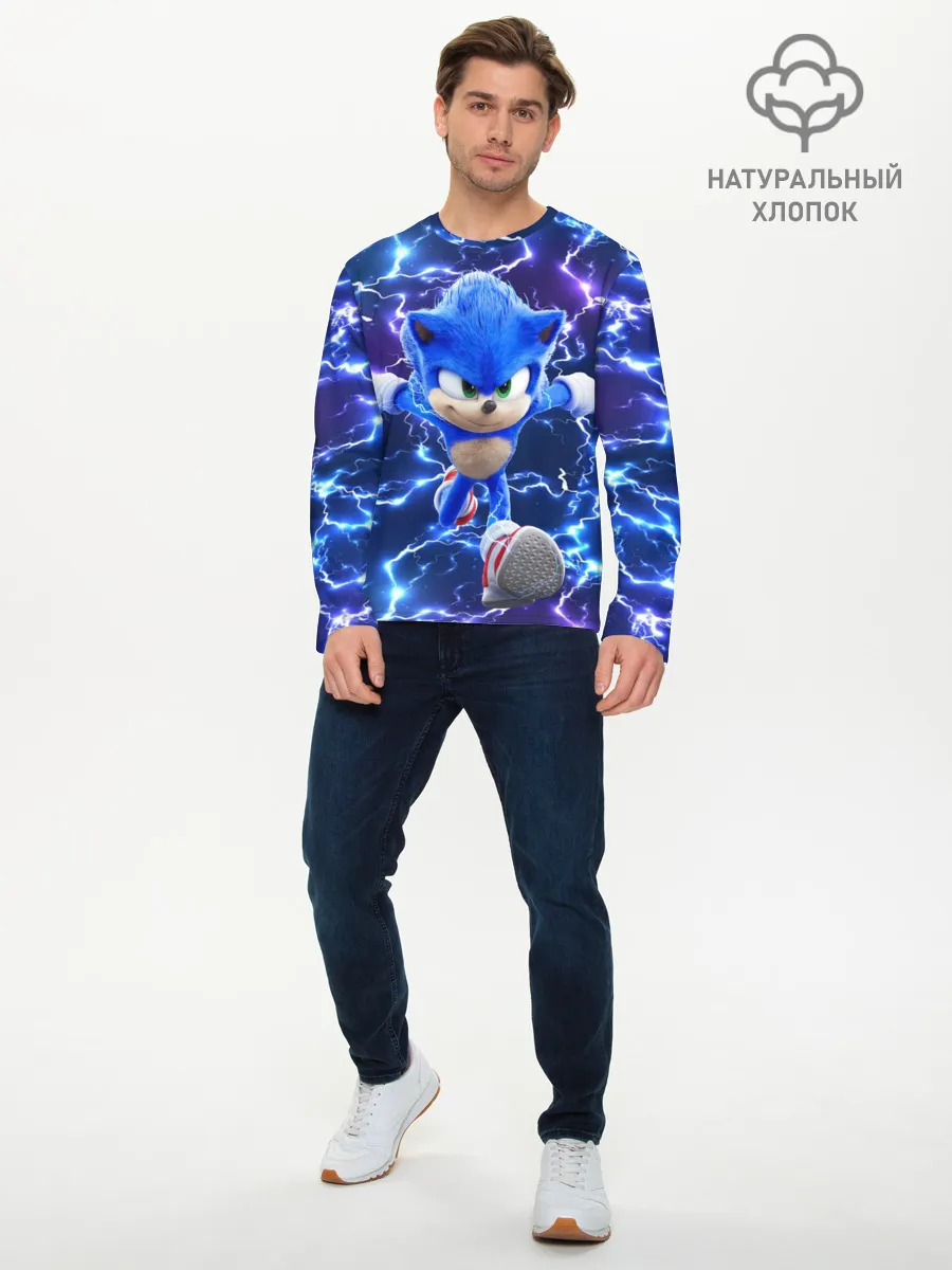 Мужской лонгслив базовый / Sonic | Соник