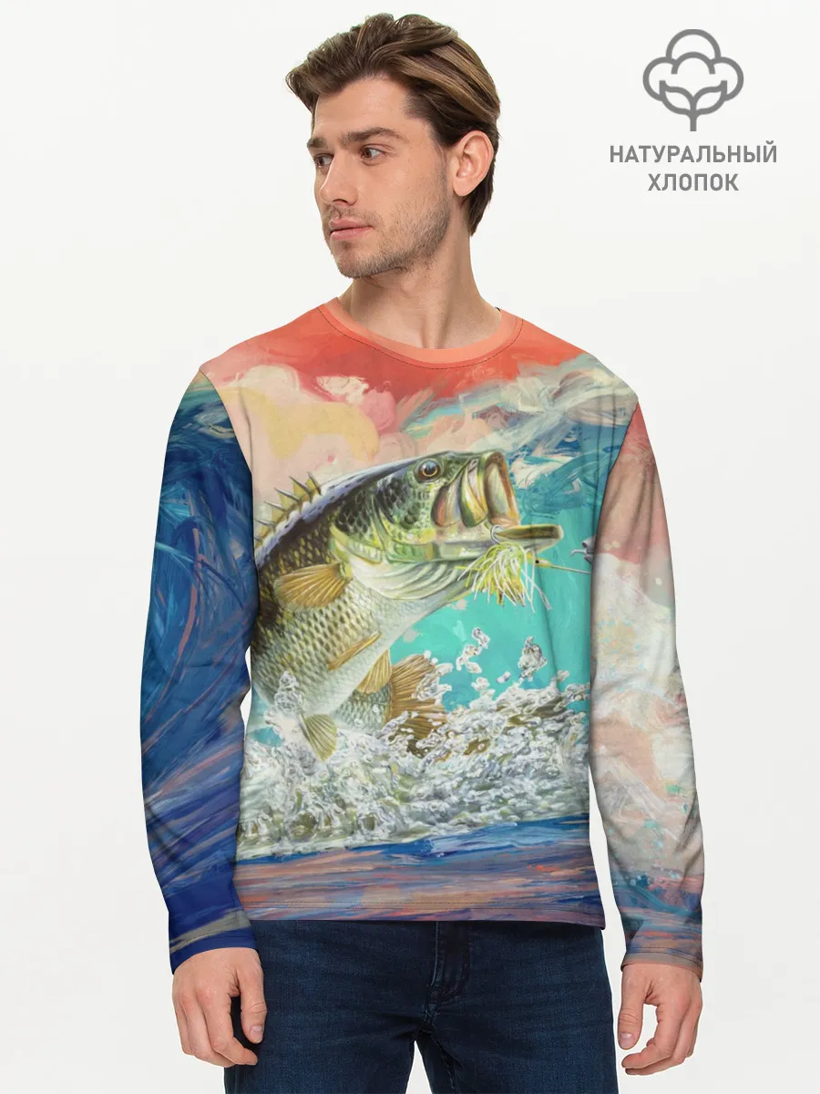 Мужской лонгслив базовый / Клёвая Рыбалка