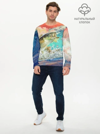 Мужской лонгслив базовый / Клёвая Рыбалка