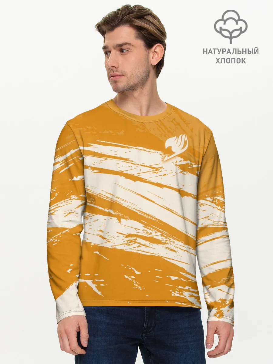 Мужской лонгслив базовый / Хвост Феи оранжевые тона