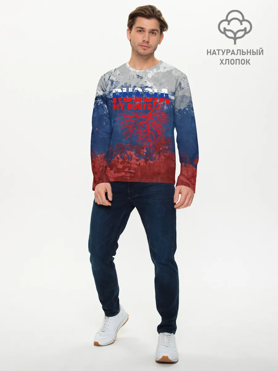 Мужской лонгслив базовый / Russia my roots
