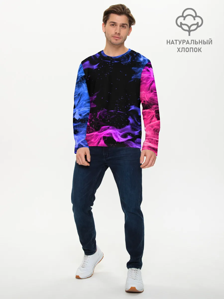 Мужской лонгслив базовый / ОГОНЬ НЕОН
