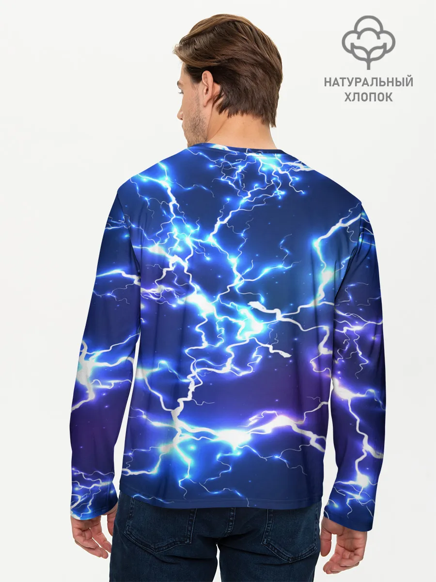 Мужской лонгслив базовый / СВЕТЯЩИЕСЯ МОЛНИИ | NEON FLASH