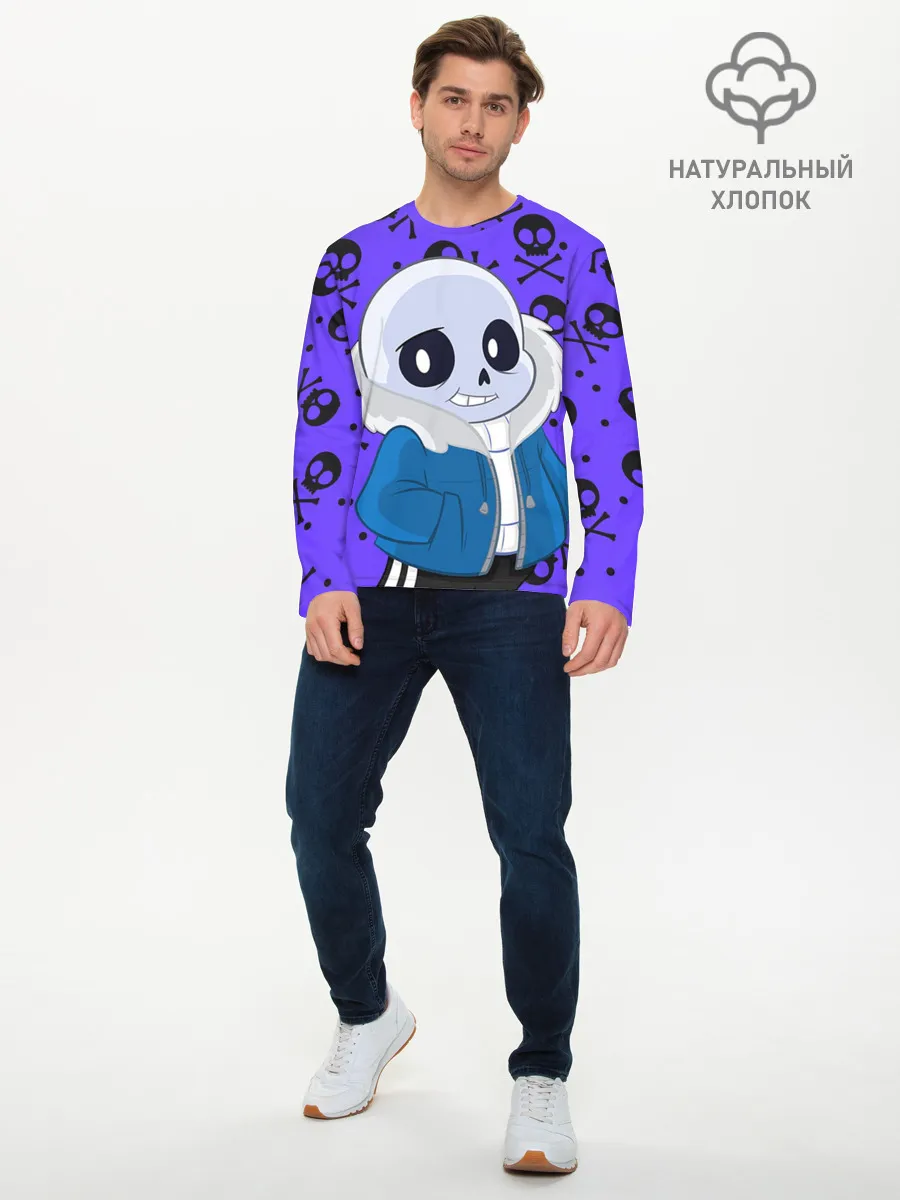 Мужской лонгслив базовый / Санс | Undertale