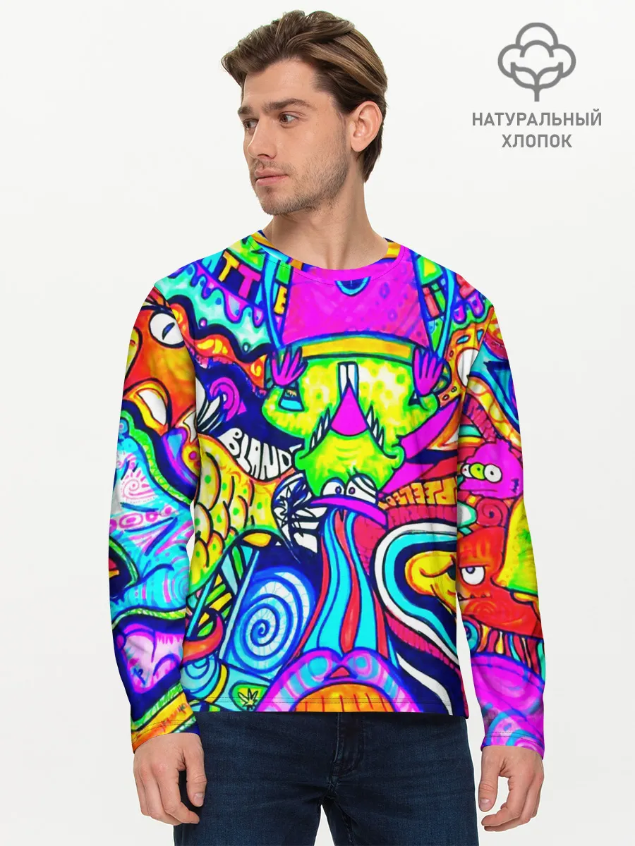 Мужской лонгслив базовый / КИСЛОТНЫЕ РИСУНОК