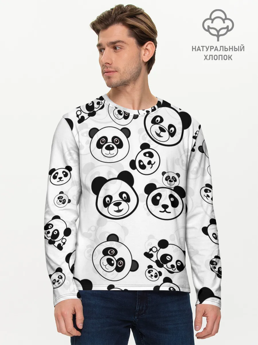 Мужской лонгслив базовый / Панды