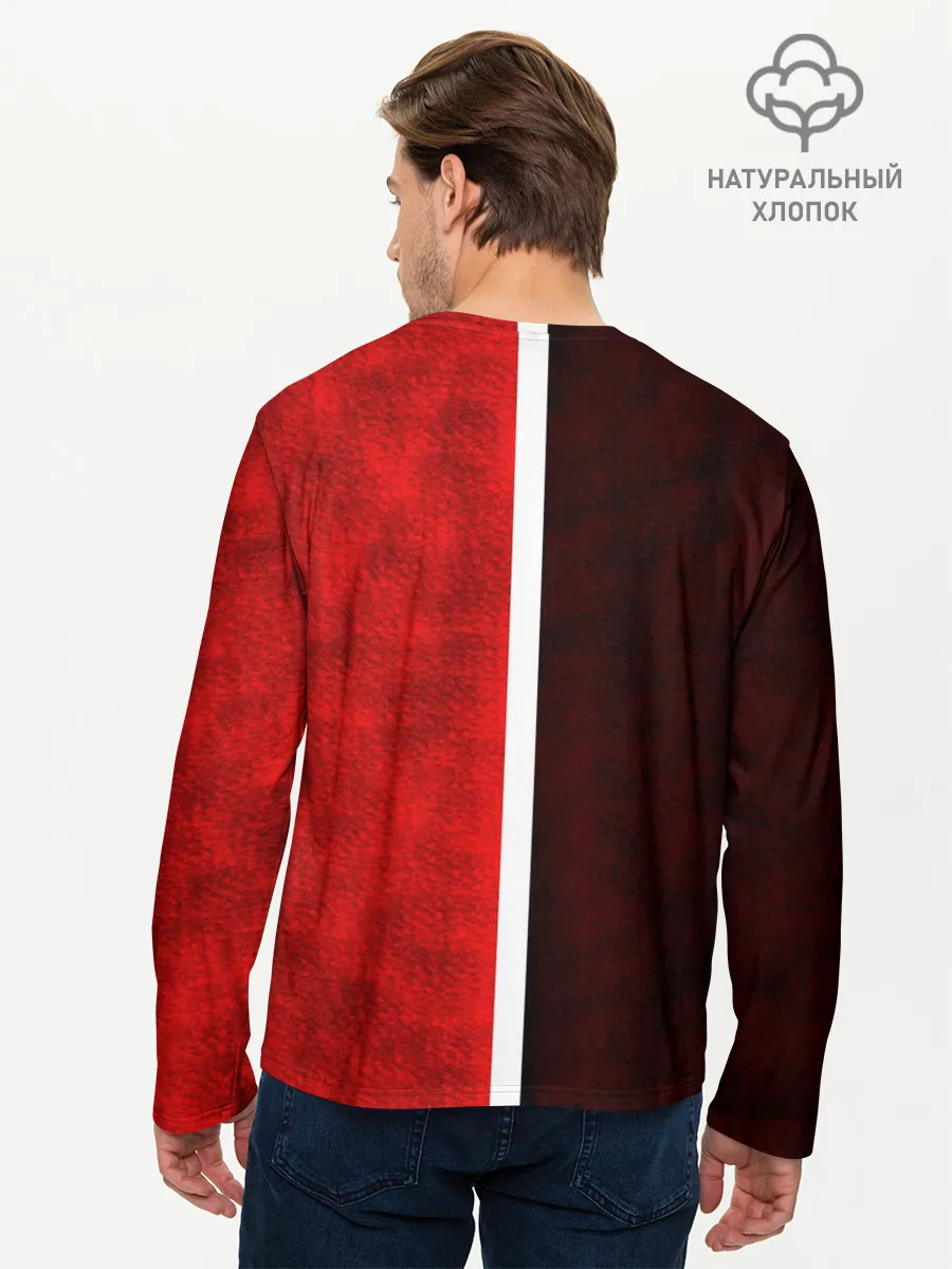 Мужской лонгслив базовый / Манчестер Юнайтед 3D