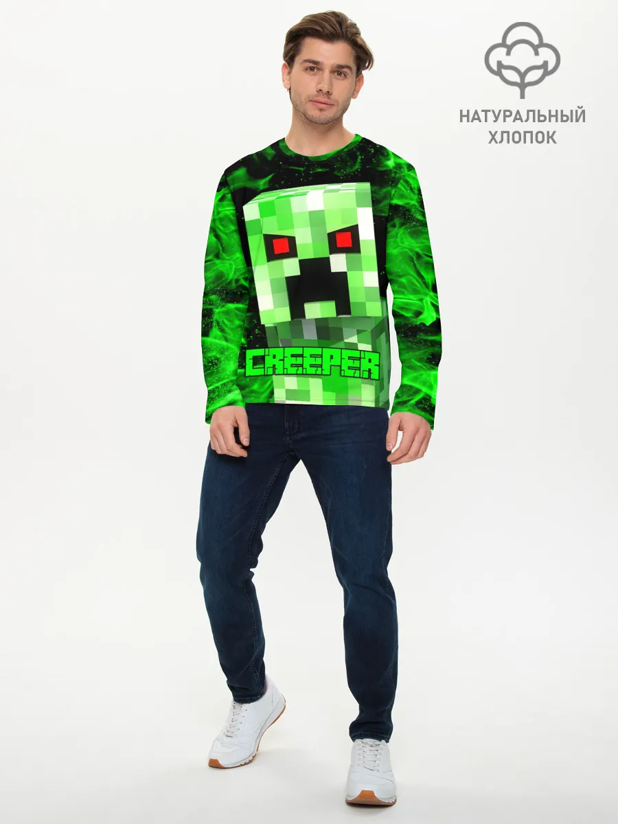 Мужской лонгслив базовый / MINECRAFT CREEPER