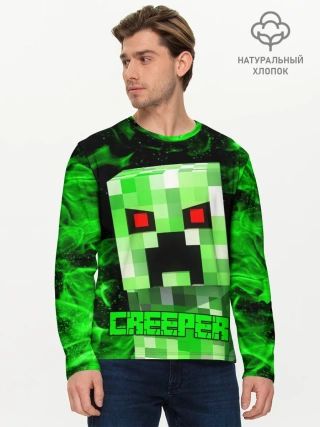 Мужской лонгслив базовый / MINECRAFT CREEPER
