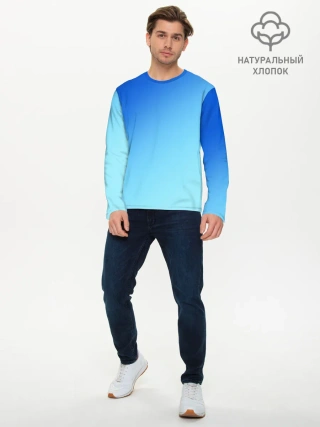Мужской лонгслив базовый / blue