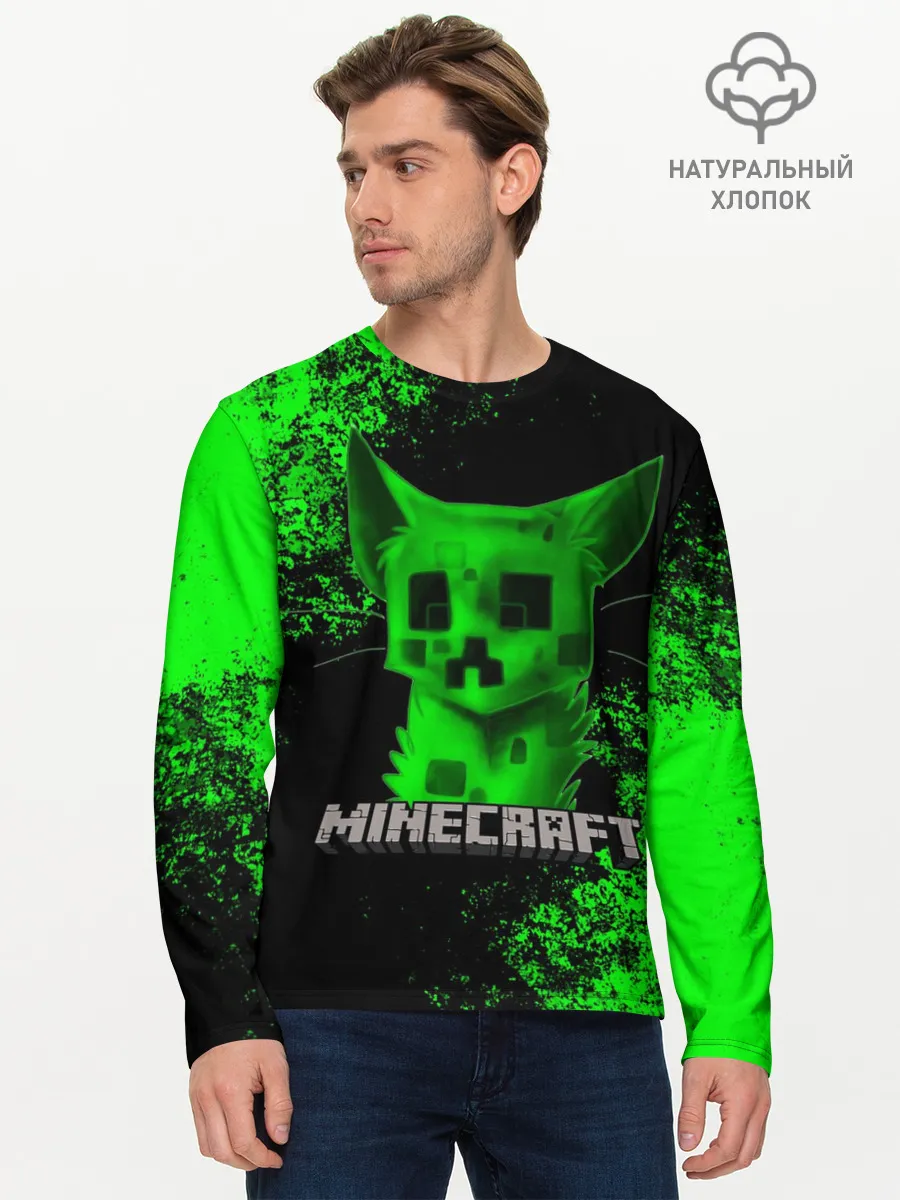 Мужской лонгслив базовый / MINECRAFT CAT