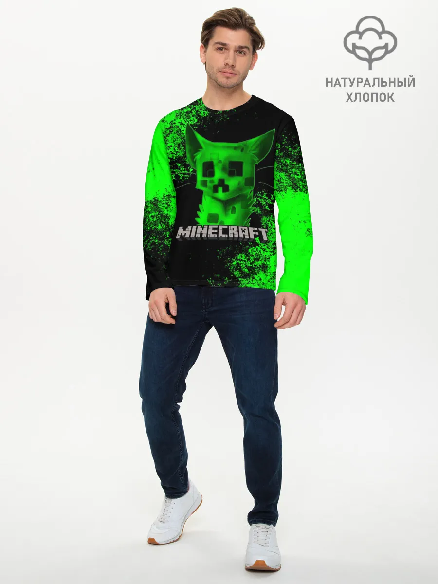 Мужской лонгслив базовый / MINECRAFT CAT