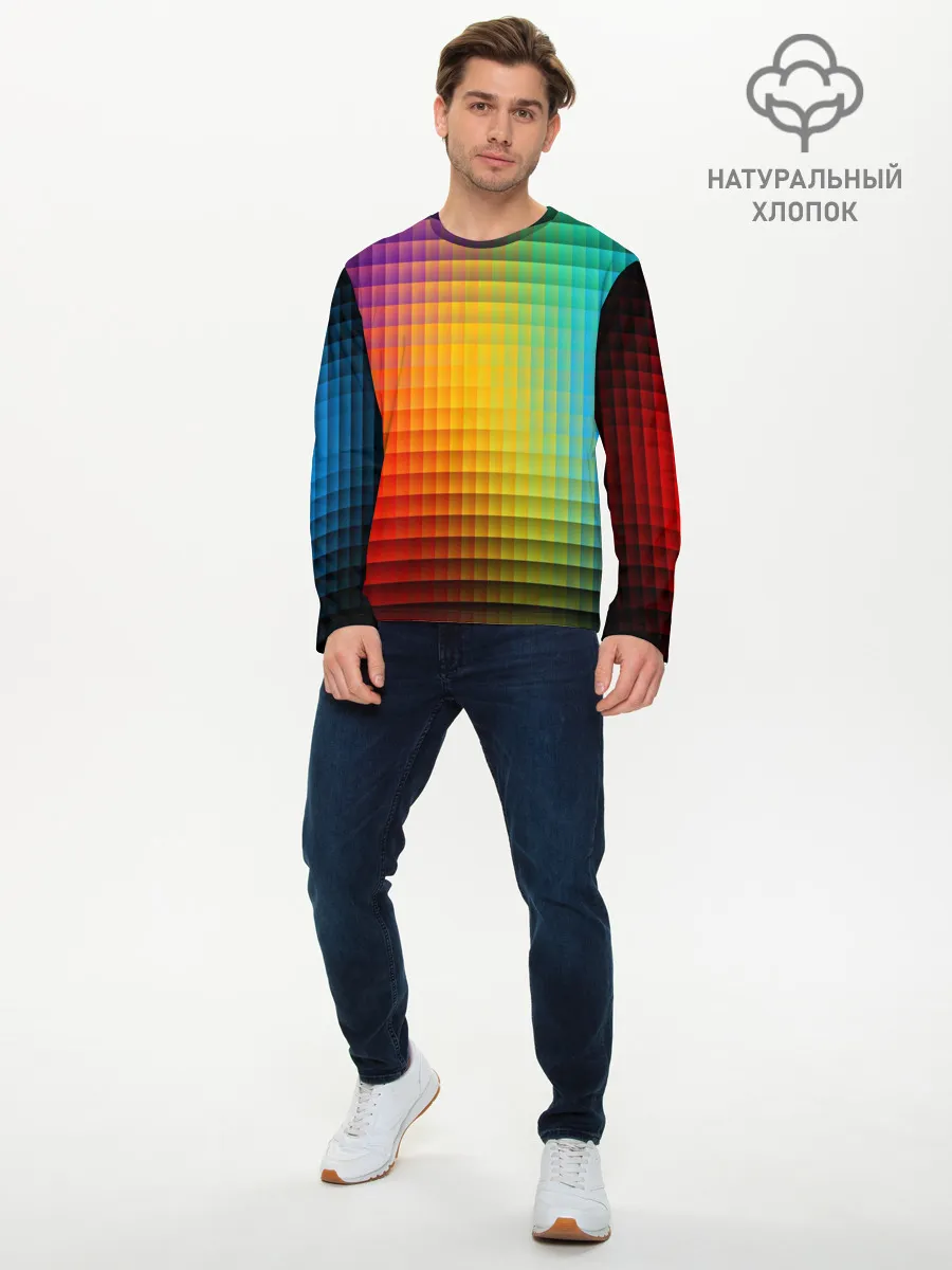 Мужской лонгслив базовый / Радужный градиент