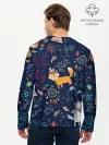 Мужской лонгслив базовый / Звери природа индейцы этно