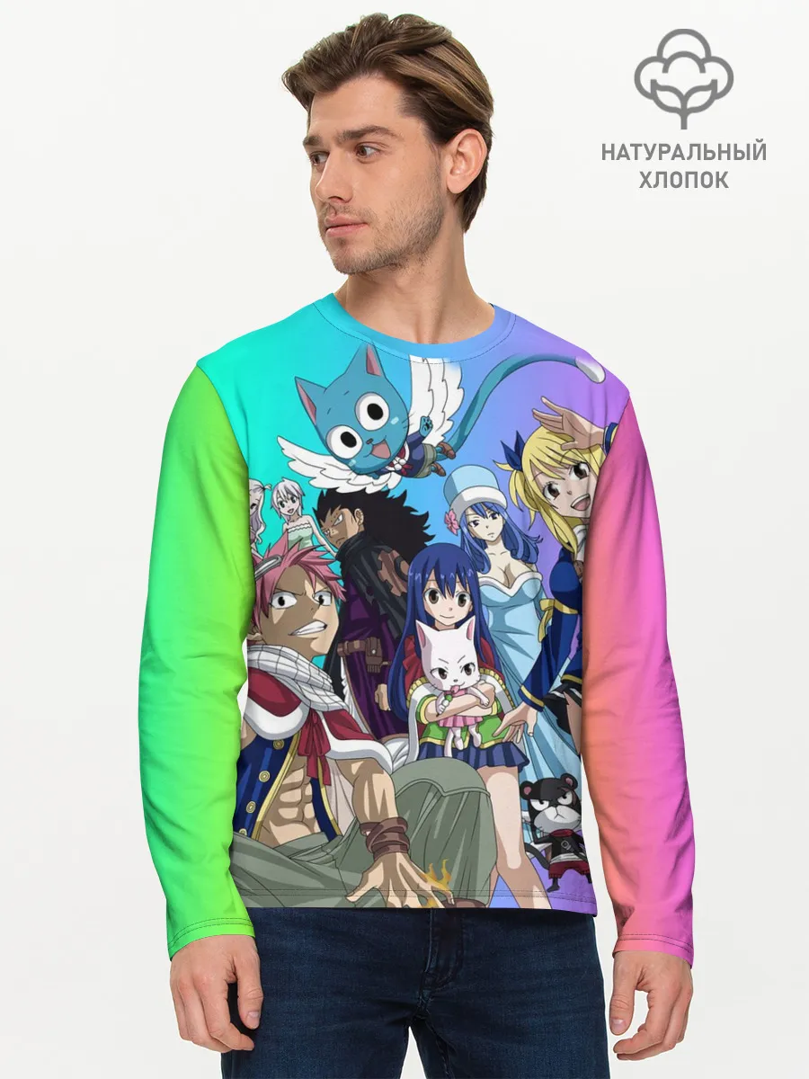 Мужской лонгслив базовый / Fairy Tail rainbow