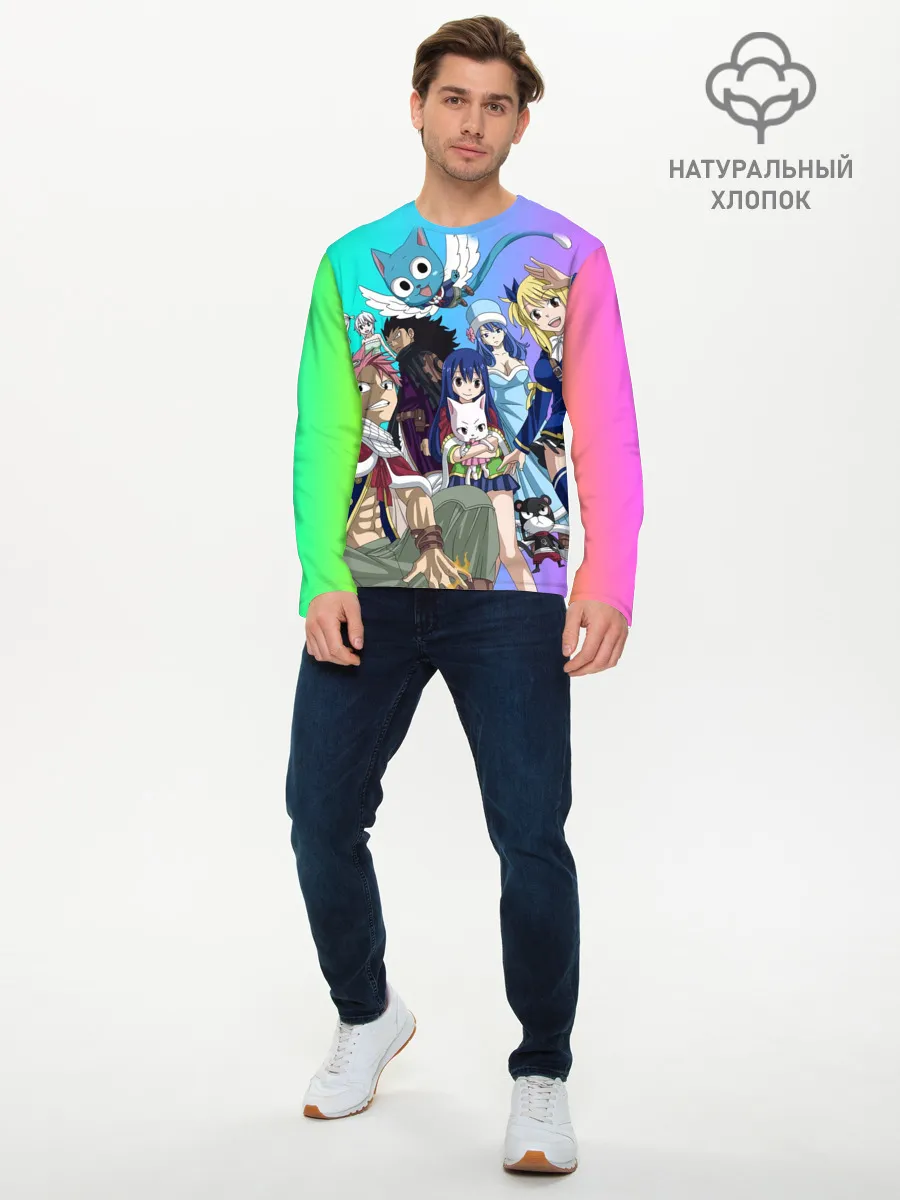 Мужской лонгслив базовый / Fairy Tail rainbow