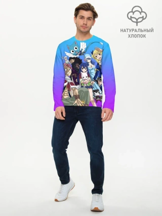 Мужской лонгслив базовый / All heroes of Fairy Tail
