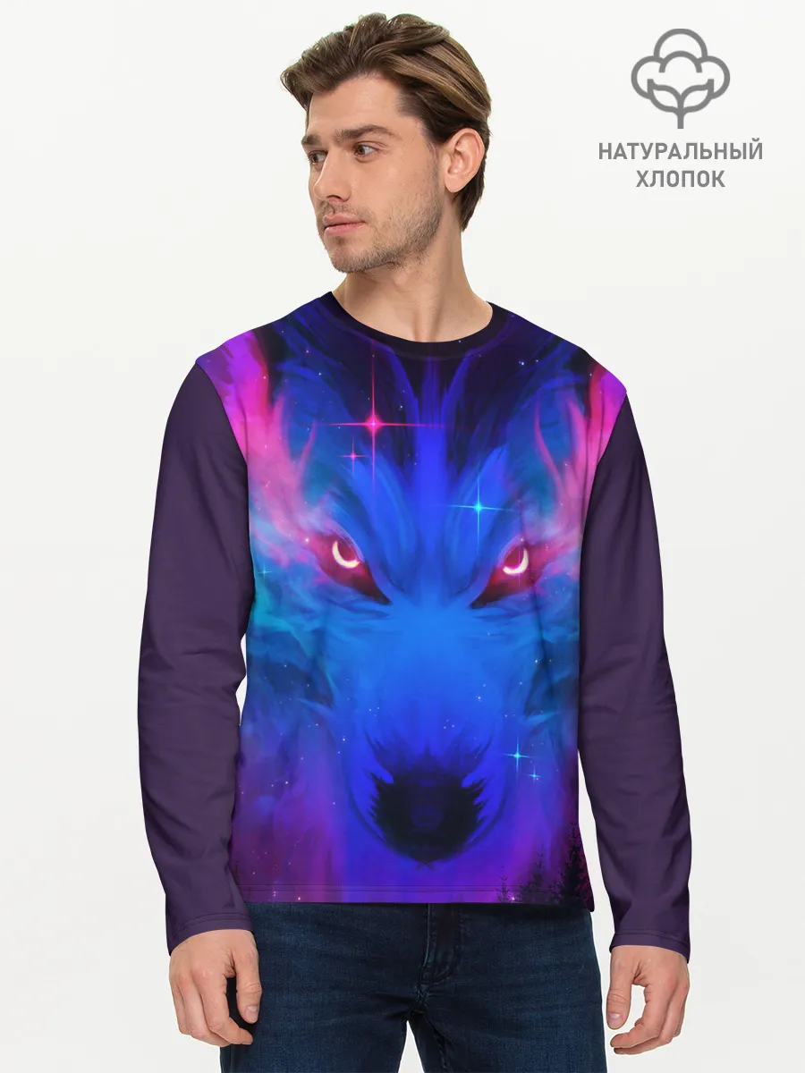 Мужской лонгслив базовый / КОСМИЧЕСКИЙ ВОЛК