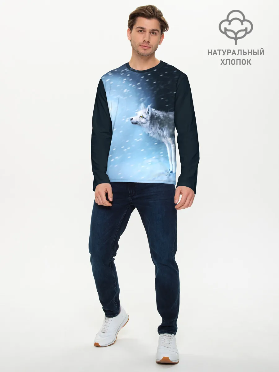 Мужской лонгслив базовый / ВОЛК ЗИМА