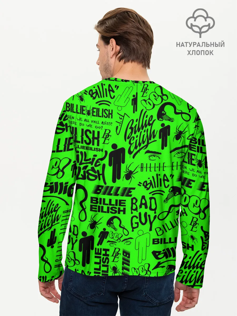 Мужской лонгслив базовый / BILLIE EILISH | БИЛЛИ АЙЛИШ LOGOBOMBING