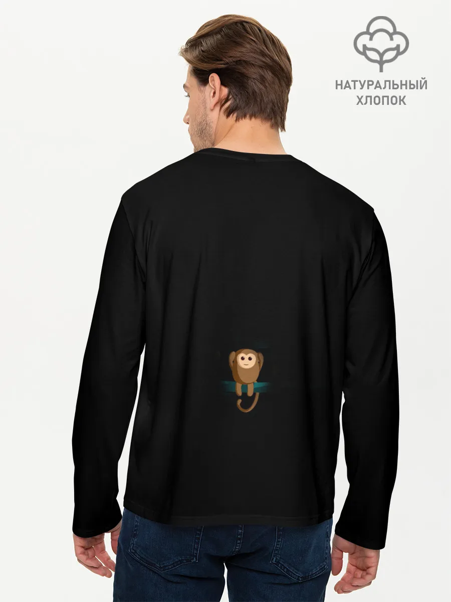 Мужской лонгслив базовый / Обезьяны слух зрение речь трио