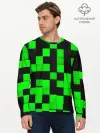 Мужской лонгслив базовый / ЗЕЛЕНЫЕ КУБИКИ