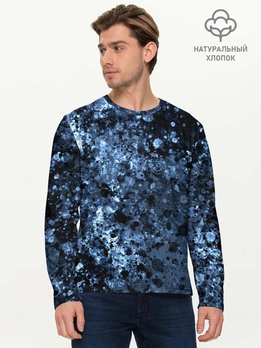 Мужской лонгслив базовый / абстракция жидкость
