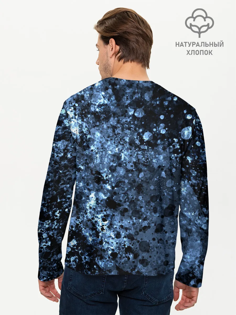 Мужской лонгслив базовый / абстракция жидкость