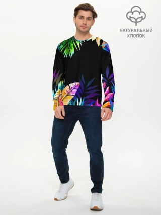 Мужской лонгслив базовый / Тропическая Ночь
