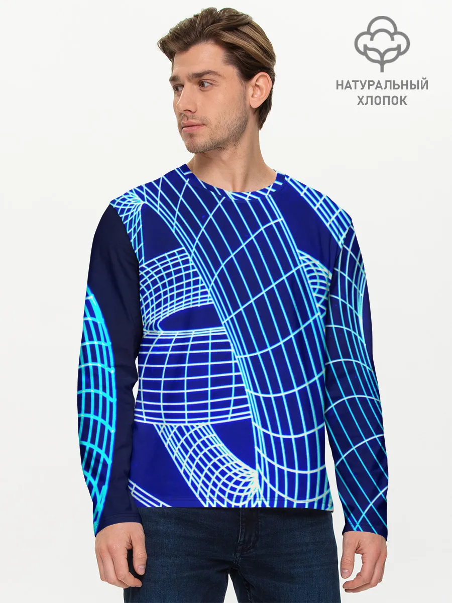 Мужской лонгслив базовый / НЕОНОВАЯ СПИРАЛЬ