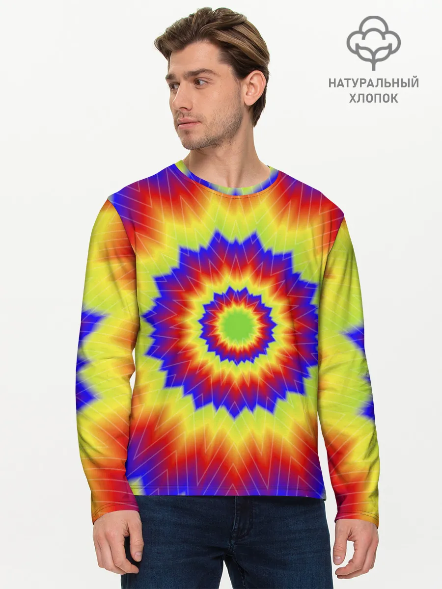 Мужской лонгслив базовый / Tie-Dye