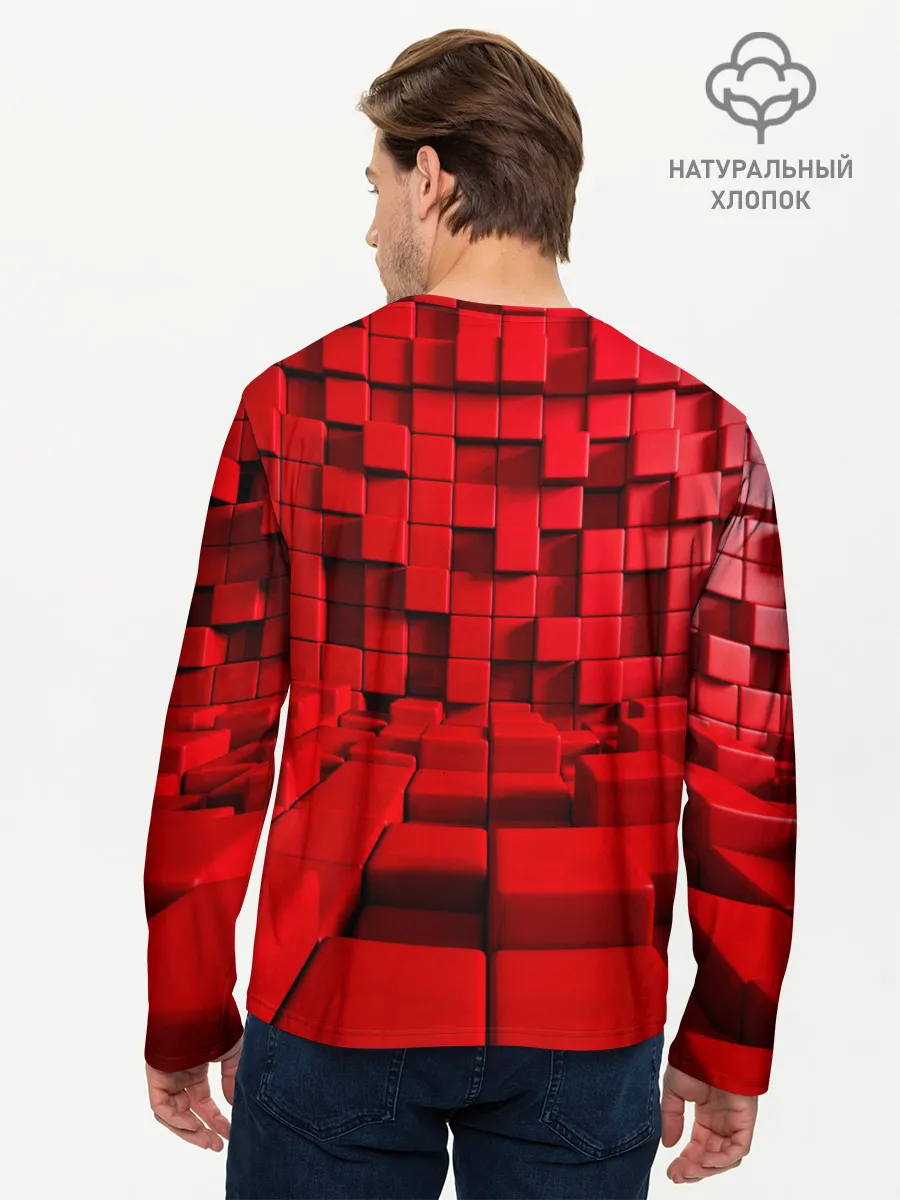 Мужской лонгслив базовый / 3D кубики