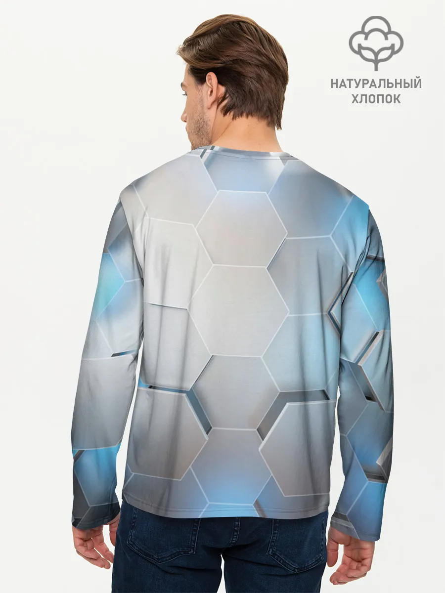 Мужской лонгслив базовый / 3D соты