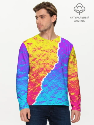 Мужской лонгслив базовый / Цветные переливы
