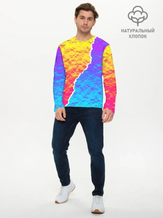 Мужской лонгслив базовый / Цветные переливы