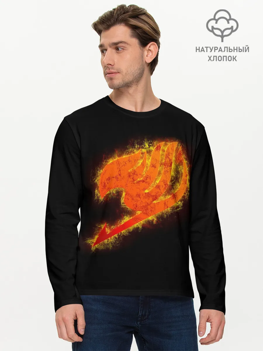 Мужской лонгслив базовый / burning helmet Fairy Tail