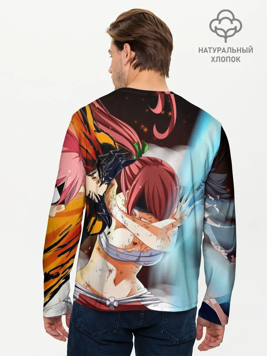 Мужской лонгслив базовый / Нацу и Грей против Эльзы
