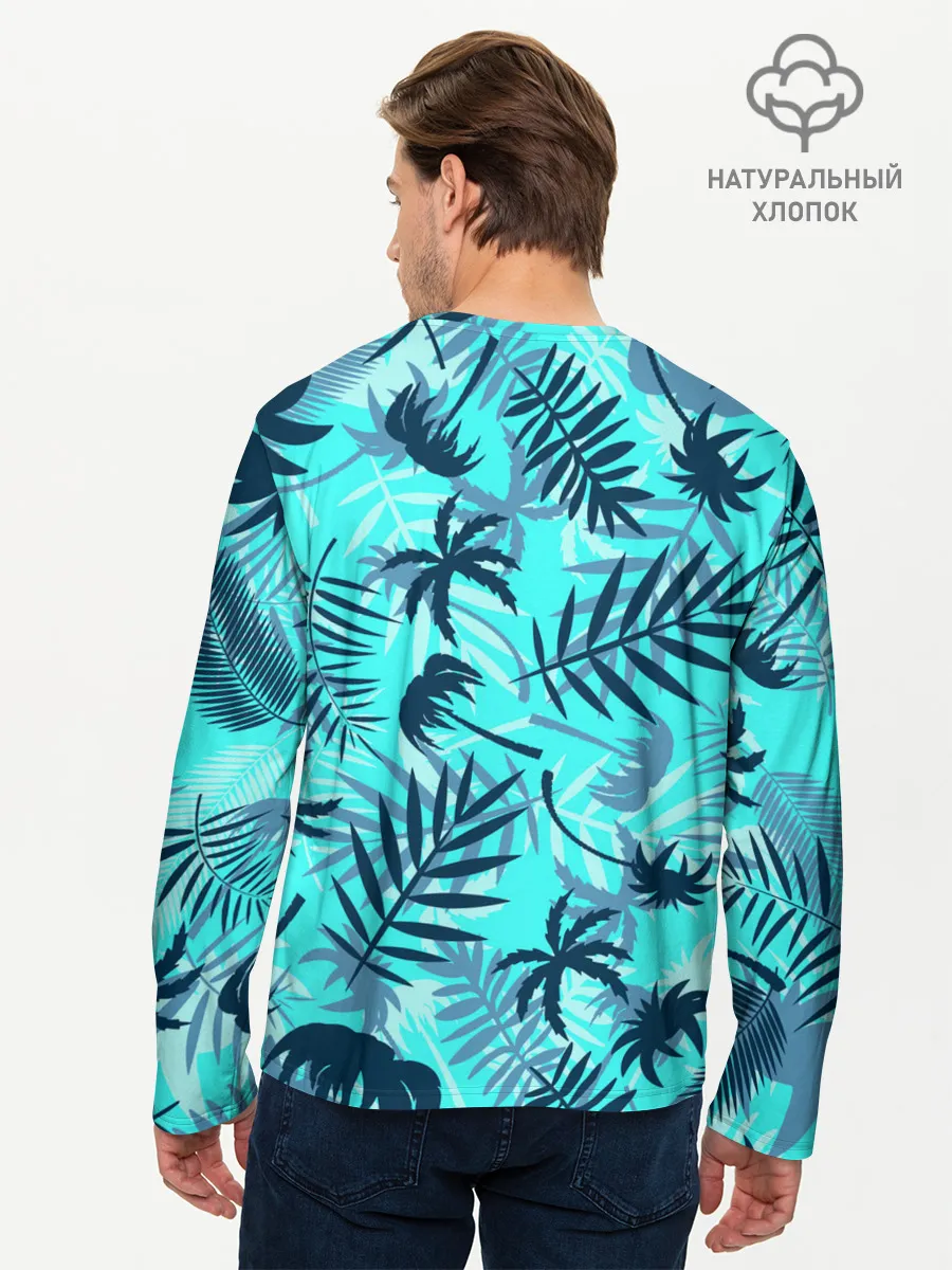 Мужской лонгслив базовый / ТРОПИЧЕСКИЕ ПАЛЬМЫ.
