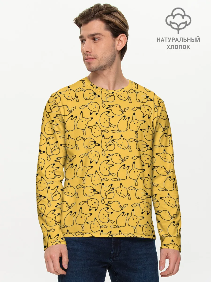 Мужской лонгслив базовый / Покемон Пикачу