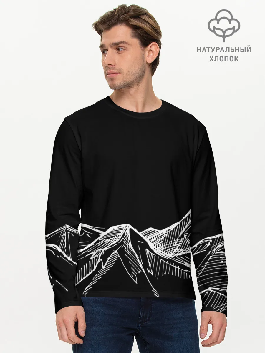 Мужской лонгслив базовый / Горы