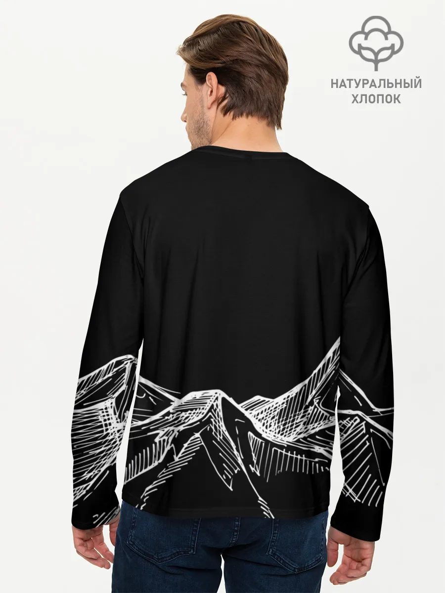 Мужской лонгслив базовый / Горы