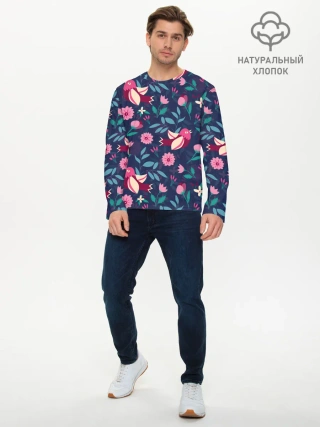 Мужской лонгслив базовый / Арт джунгли