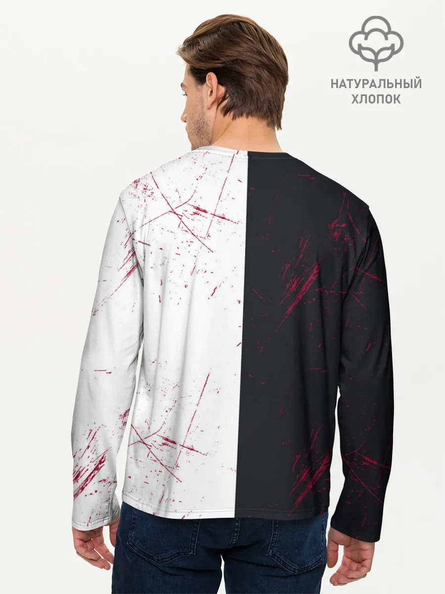 Мужской лонгслив базовый / monokuma с пупком и иероглифами