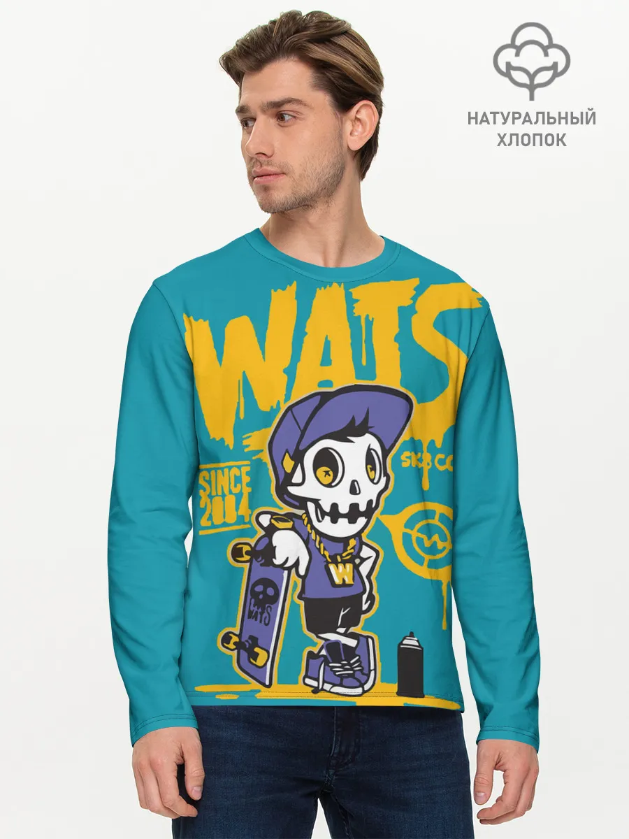 Мужской лонгслив базовый / Граффити Wats