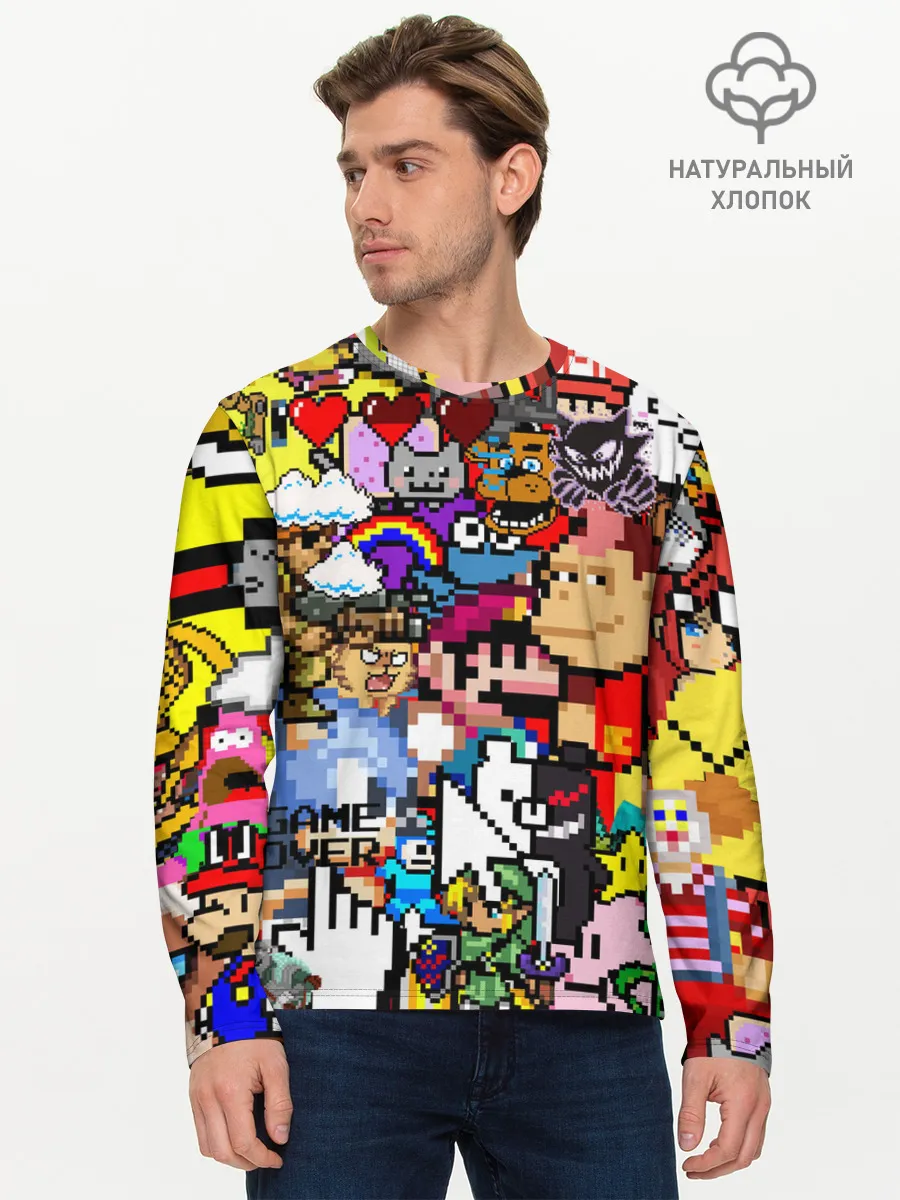 Мужской лонгслив базовый / Pixel