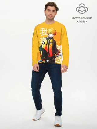 Мужской лонгслив базовый / Зеницу Агацума с клинком