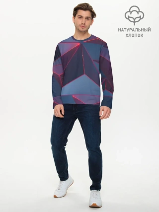 Мужской лонгслив базовый / Неоновый треугольник.