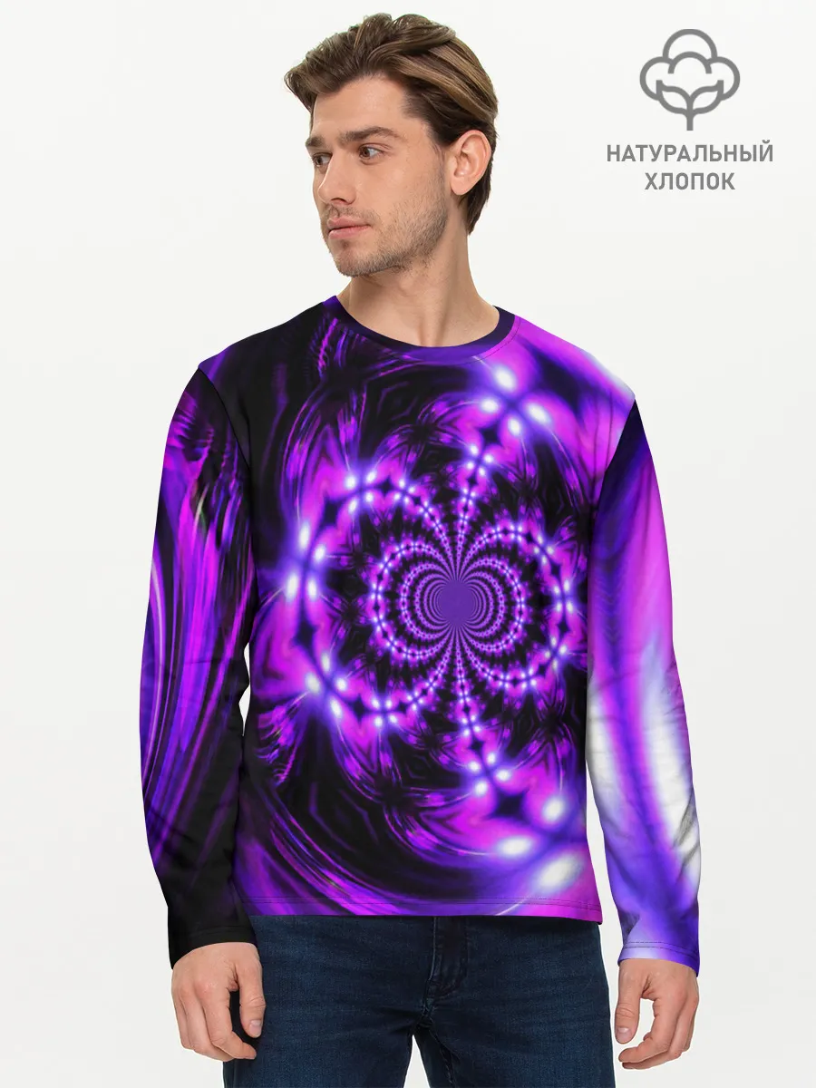 Мужской лонгслив базовый / НЕОНОВЫЙ ФРАКТАЛ